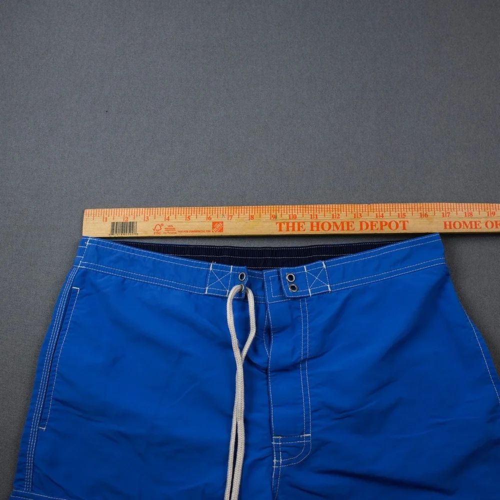 Polo Ralph Lauren Men L Blue Cargo Swim Pool Trunks Board Short Pony Nylon Lined